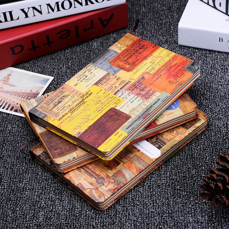 

Creative A5/A6 Portable Hardcover Notebook Illustration inside pages Retro hard copybook personal planner Diary Note agenda Gift