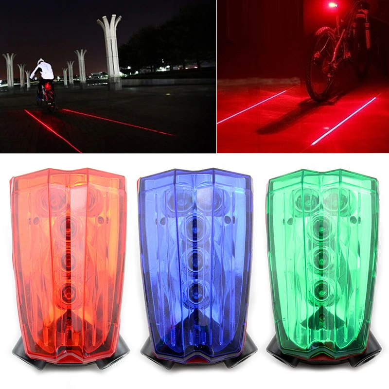 Flash Deal Aubtec Brand 1*Outdoor Cycling Light Plastic Bicycle Bike Rear Tail Light Safety Warning 5 LED with 2 Laser Lamp Free shipping! 5