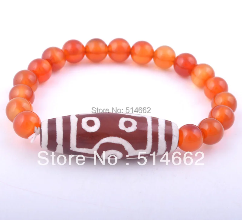 

Energy Tibetan 5 eye Dzi Bead Bracelet agate - Feng Shui W Gift Box all over the world