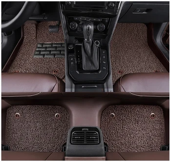 

Auto Floor Mats For Ssangyong Actyon 2014.15.16.2017 Foot Carpets Car Step Mat HighQuality Water Proof leather Wire coil 2 Layer