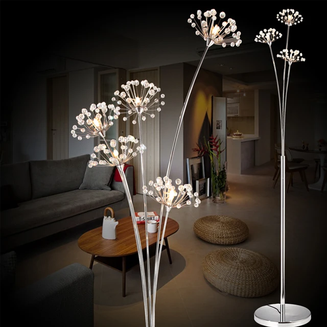 New Modern Crystal Floor Lamp For Living Room Flower Decorative LED ... New Modern Crystal Floor Lamp For Living Room Flower Decorative LED ...