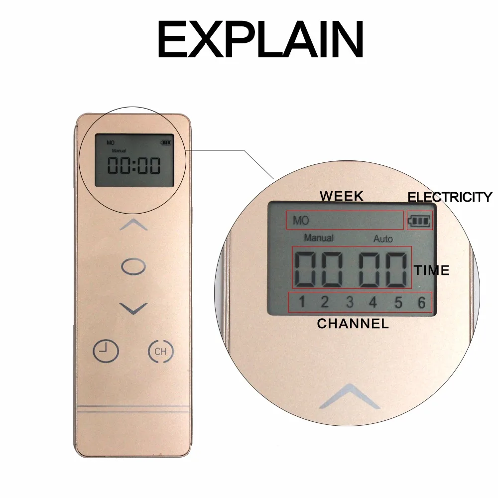Five Channel Timer Curtain Motor Remote Electrical Controller 433MHz Control Cur