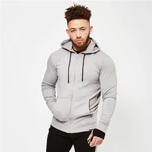 Мужская теплая тонкая однотонная Спортивная худи на молнии с длинными рукавами для бега фитнеса спорта, толстовка, Прямая поставка
