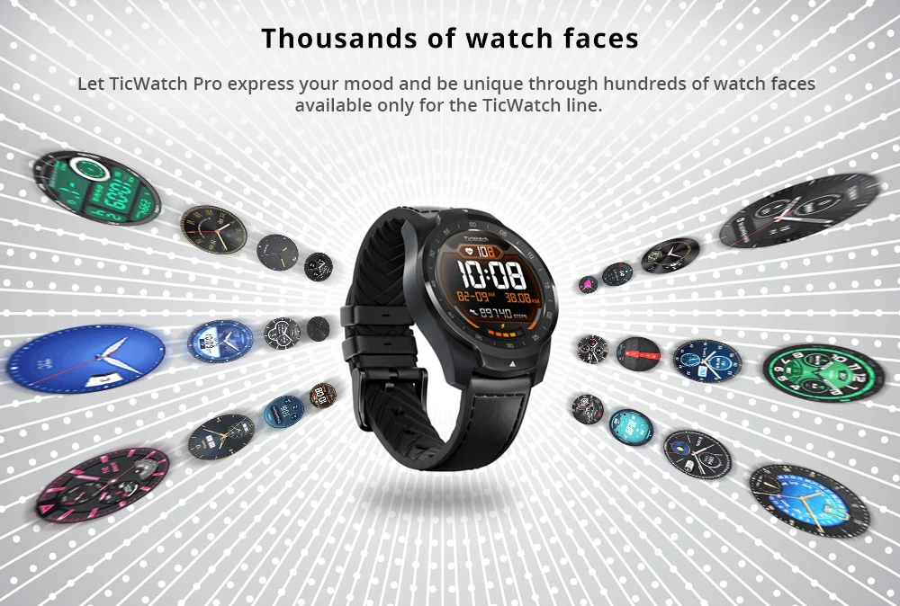 Ticwatch Pro Bluetooth Смарт-часы IP68 Водонепроницаемый поддержка nfc-платежей/Google Assistant одежда OS& nbsp; Google спортивные Смарт-часы
