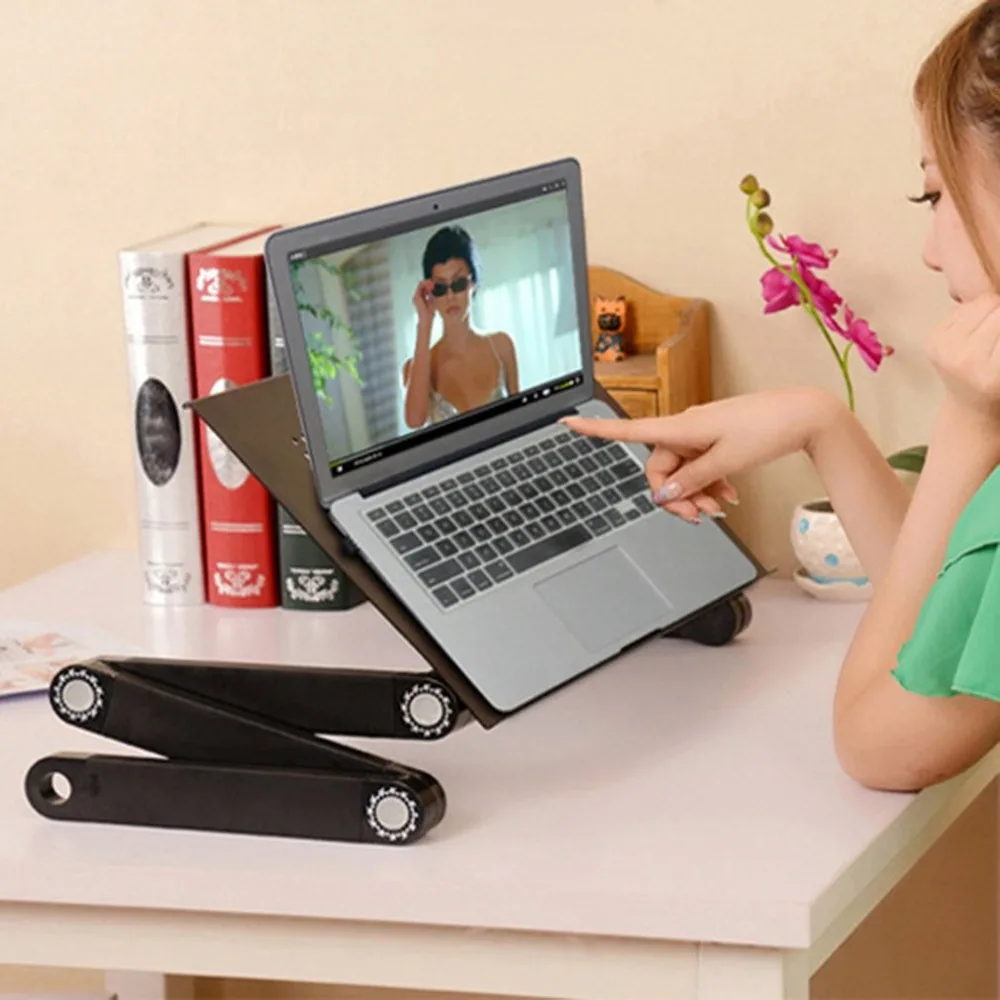 Portable 360 Degree Adjustable Laptop Notebook Table Stand Tray Lazy Foldable Aluminum Alloy Computer Desk Portable 360 Degree Adjustable Laptop Notebook Table Stand Tray Lazy Foldable Aluminum Alloy Computer Desk