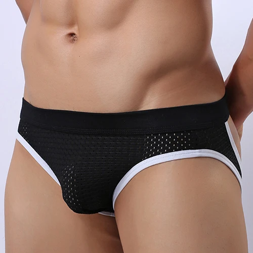 

New Arrival Men Sexy Mesh Bulge Low Waist Jock Straps Underwear Back Hole Thongs Briefs