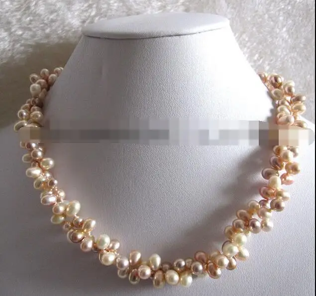 Sonvoge gem nanJ2358 многоцветное ожерелье из пресноводного жемчуга 2 ряда белый розовый