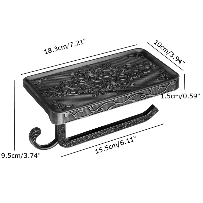 Античный резной цинковый сплав бумажные полотенца держатель мобильного телефона с полкой ванная комната вешалка для полотенец для