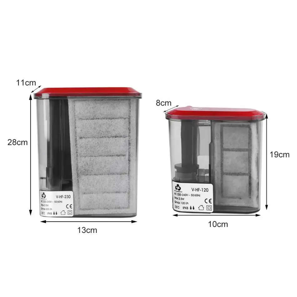 2 Types External Hanging Aquarium Filter Mini Silent