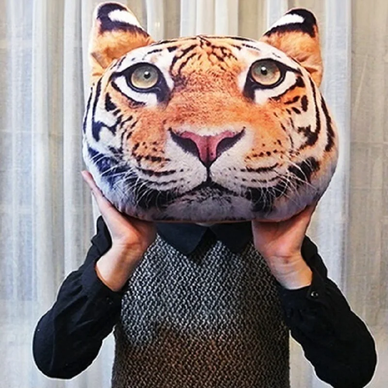 

40cm*35cm Nordic Chair Pillow Car Cushion case Creative Tiger Pattern shape Nap pillow Cute seat cushion SKU 041CC80