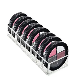 

Acrylic Clear Small 8-Compartments Compact Powder Organizer Makeup Organizer Hot Beauty Care Storgae Holder Box