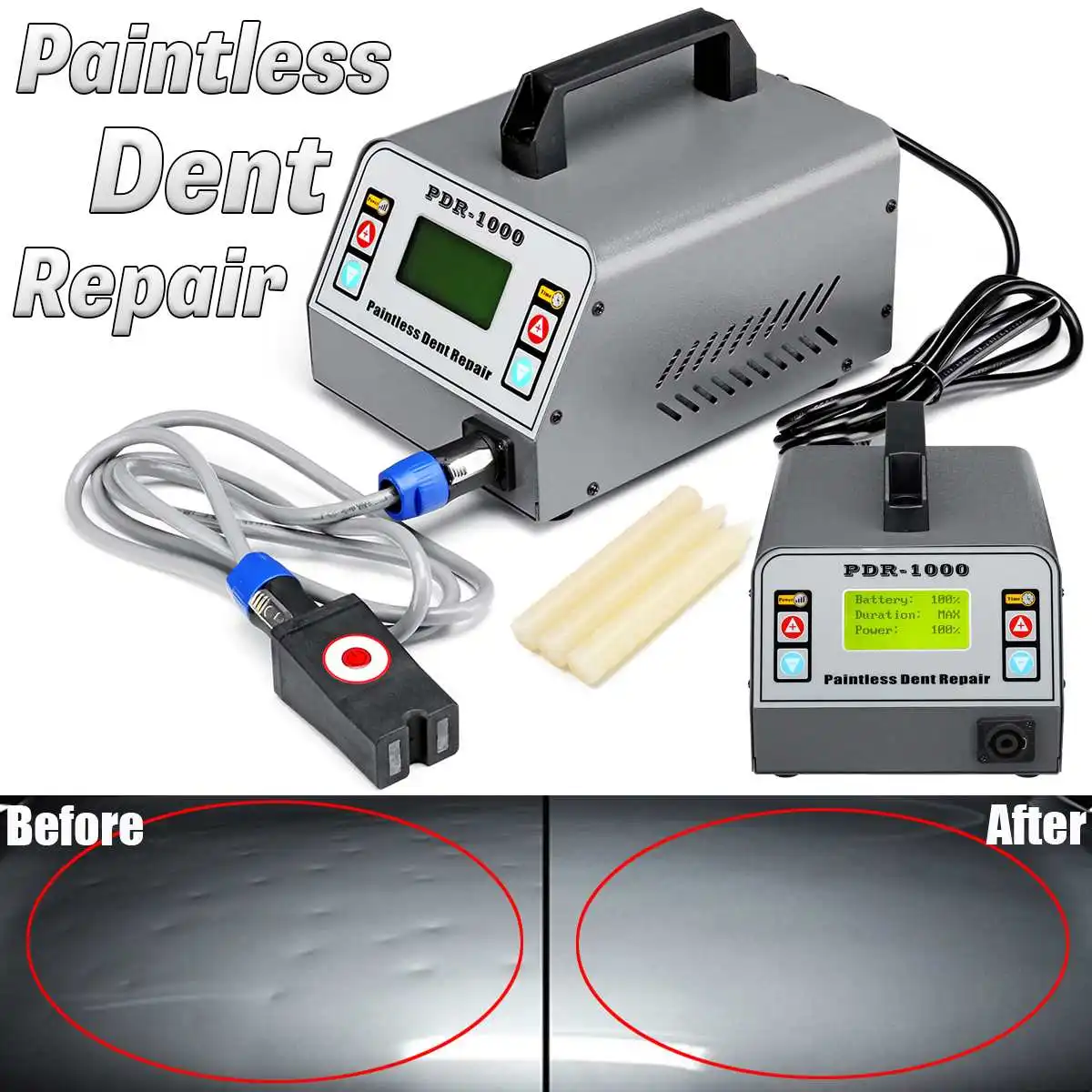 

Car Induction Heater Dent Repair Remover Tool Set 1000W Paintless HotBox Car Body Dents Removing Repair Tool EU/US Plug