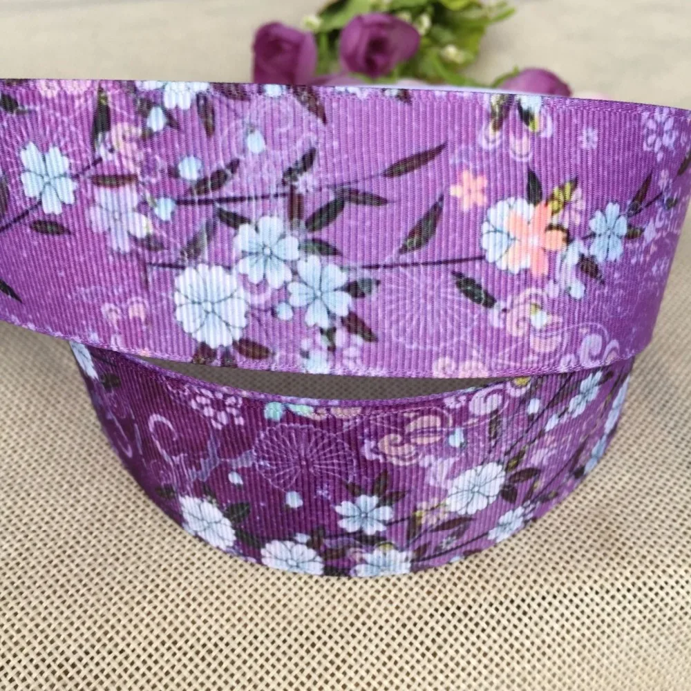 

10 yard 1 - 1/2 ( 38 mm ) Japanese style hot selling flower printed Grosgrain Ribbon hari bow DIY accessory free shipping