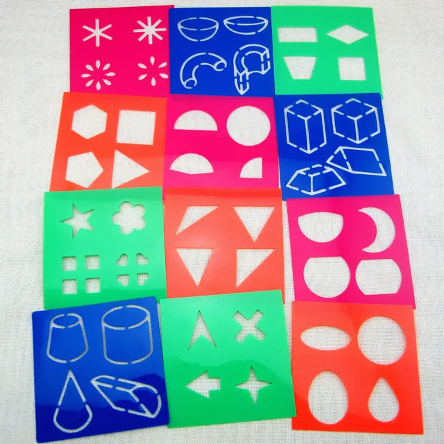 12designs set stencils for painting kids drawing templates plastic stencils shapes