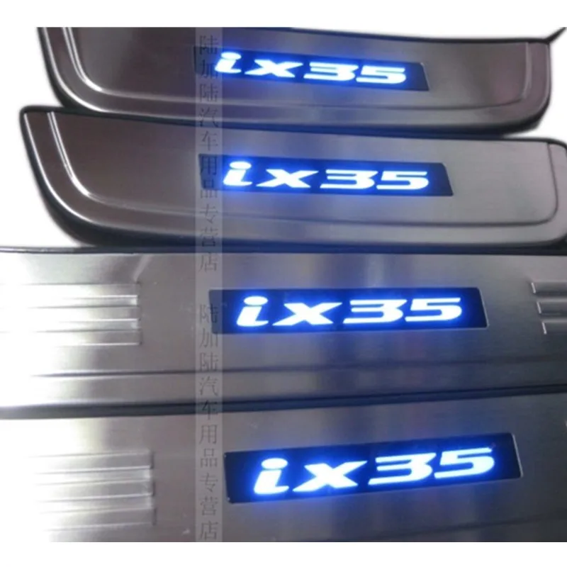 

for 2010-2012 Hyundai ix35 With Blue LED light High quality stainless steel Scuff Plate/Door Sill ,car styling