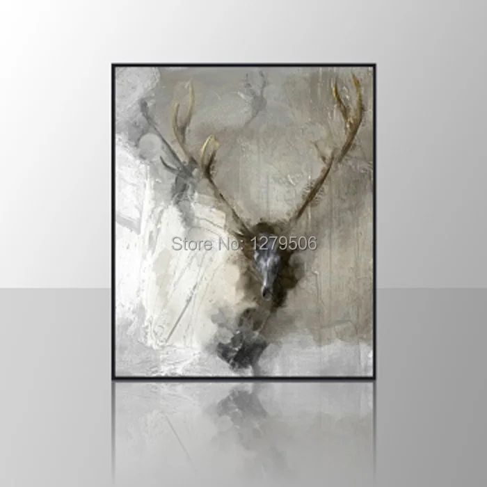 

Annual Excellent Product Canvas Oil Painting On The Wall Impressionist Deer In Fog Home Decor For Living Room