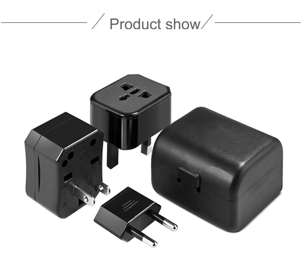 1PC Universal US AU EU UK Plug Converter 2 Round Pin Socket Euro Europe Global Travel Wall AC Power Charger Outlet Adapter (12)