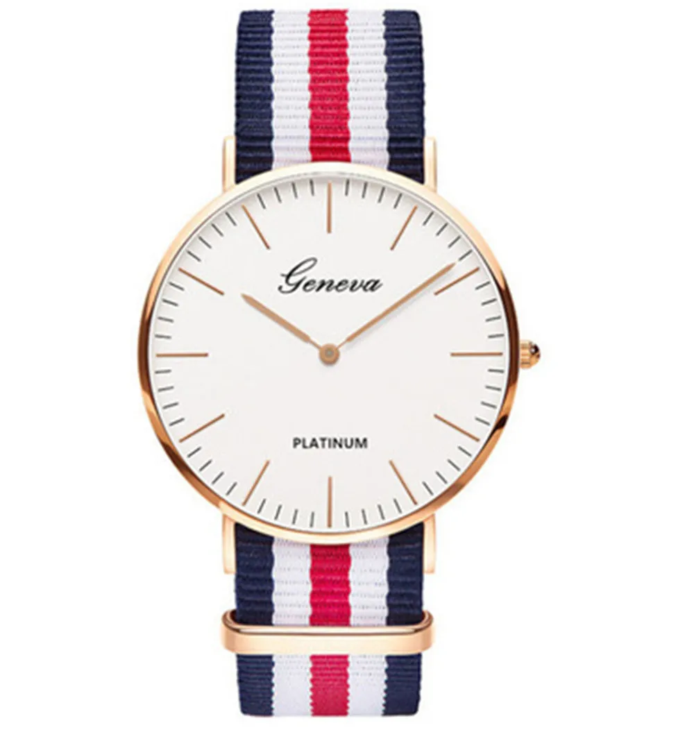 

Men Women Casual and Fashion Quartz Watch with Multicolor Nylon Cloth Watchband Wristwatch Simple Designer Women Clock Orologio