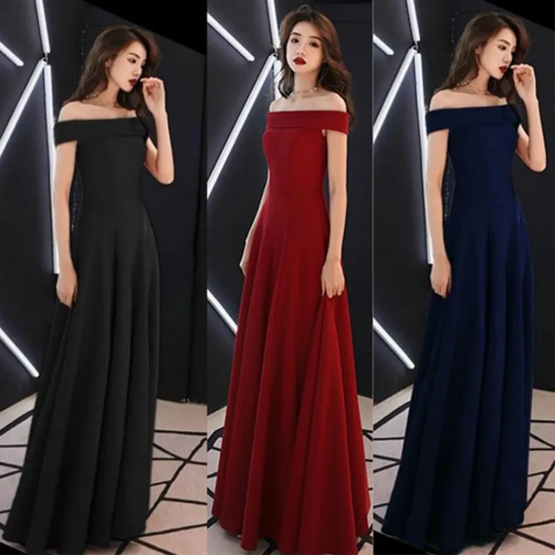 

2019 elegant long dignified atmosphere annual meeting host dress dress