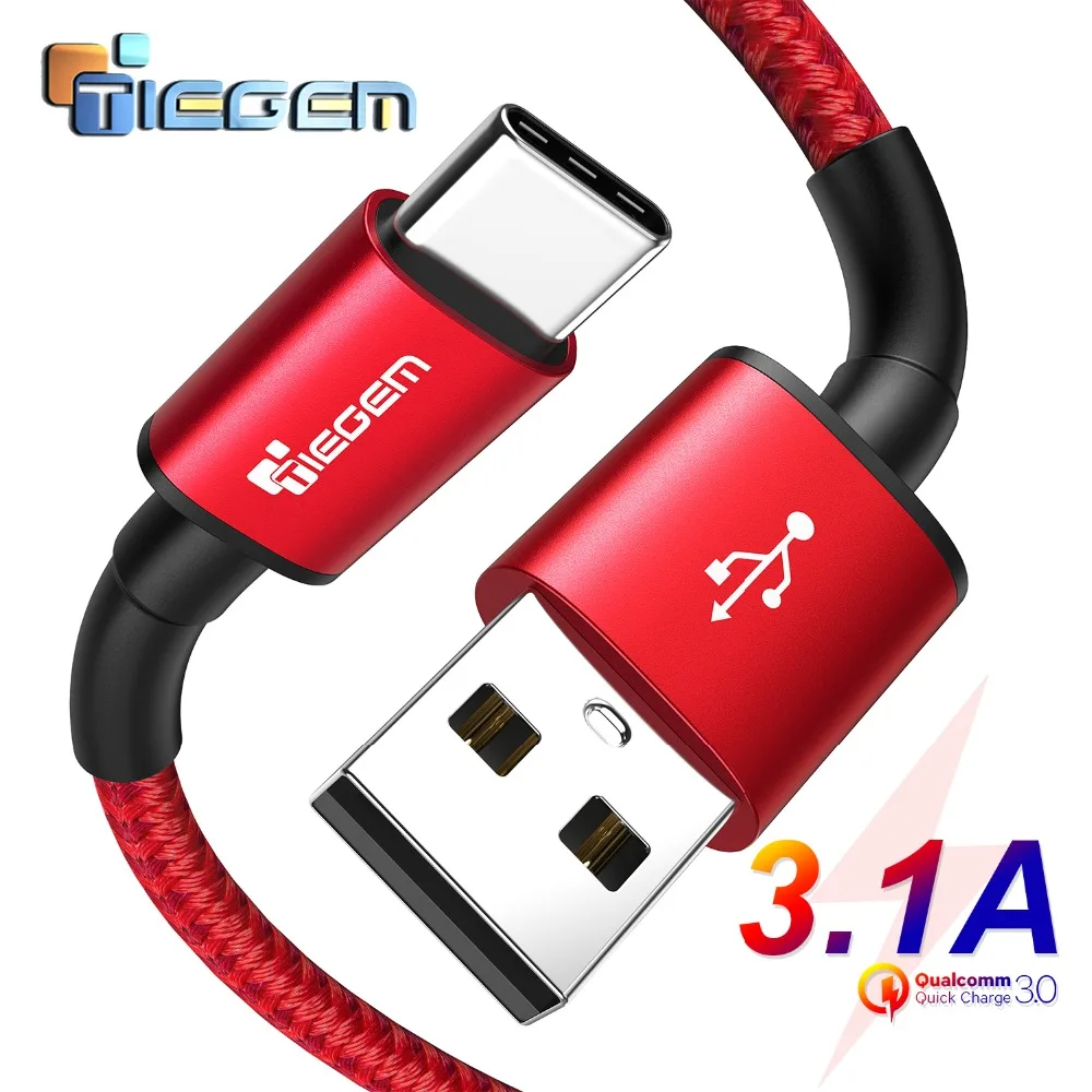 

Tiegem 3A Nylon USB Type C Cable for Samsung Galaxy S9 S8 Fast Charging Data Cable for Huawei Mate 20 Pro Xiaomi Mi 8 USB Type-C