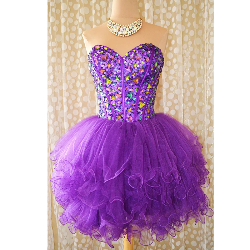 purple short gown
