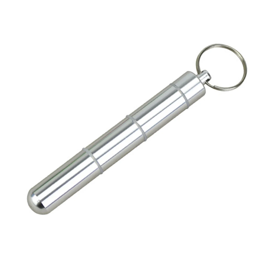 Portable Mini Pill Bottle Keychain Aluminum Container Waterproof Travel Medicine Holder Case Keyring TK-ing