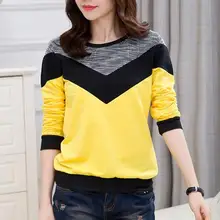 Новая женская одежда, футболка с длинными рукавами на весну и осень, одежда Joker в Корейском стиле