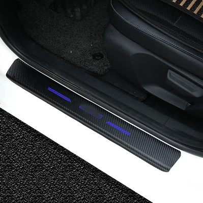  KOUVI Carbon PU Leather scuff plate Door sill sills Guards For Mazda CX-5 CX 5 CX5 2017 2018 car st