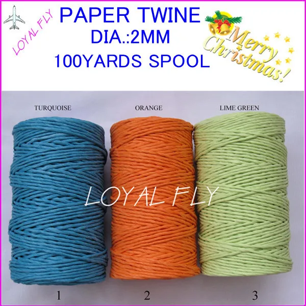 

12pcs/lot free shipping 10 color mix color paper twine 100yards/spool, craft DIY twine ,paper cords, twisted paper rope