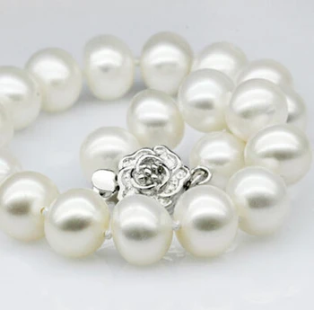 

natural 12-13mm AAA+ round white freshwater pearl necklace Locket jewelry