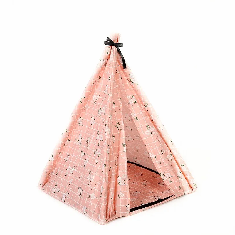 New Summer oxford cloth Fresh small flower tent pet dog bed cat litter pet house, Removable dog tents Portable pet tent