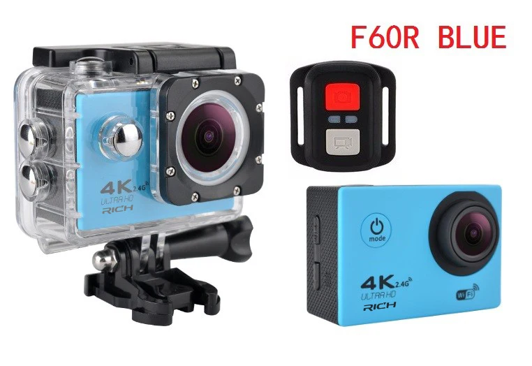 Богатая Экшн-камера F60 F60R Ultra HD 4 K/30fps WiFi 2," 170D go шлем Cam pro Подводная Водонепроницаемая Спортивная камера для youtube