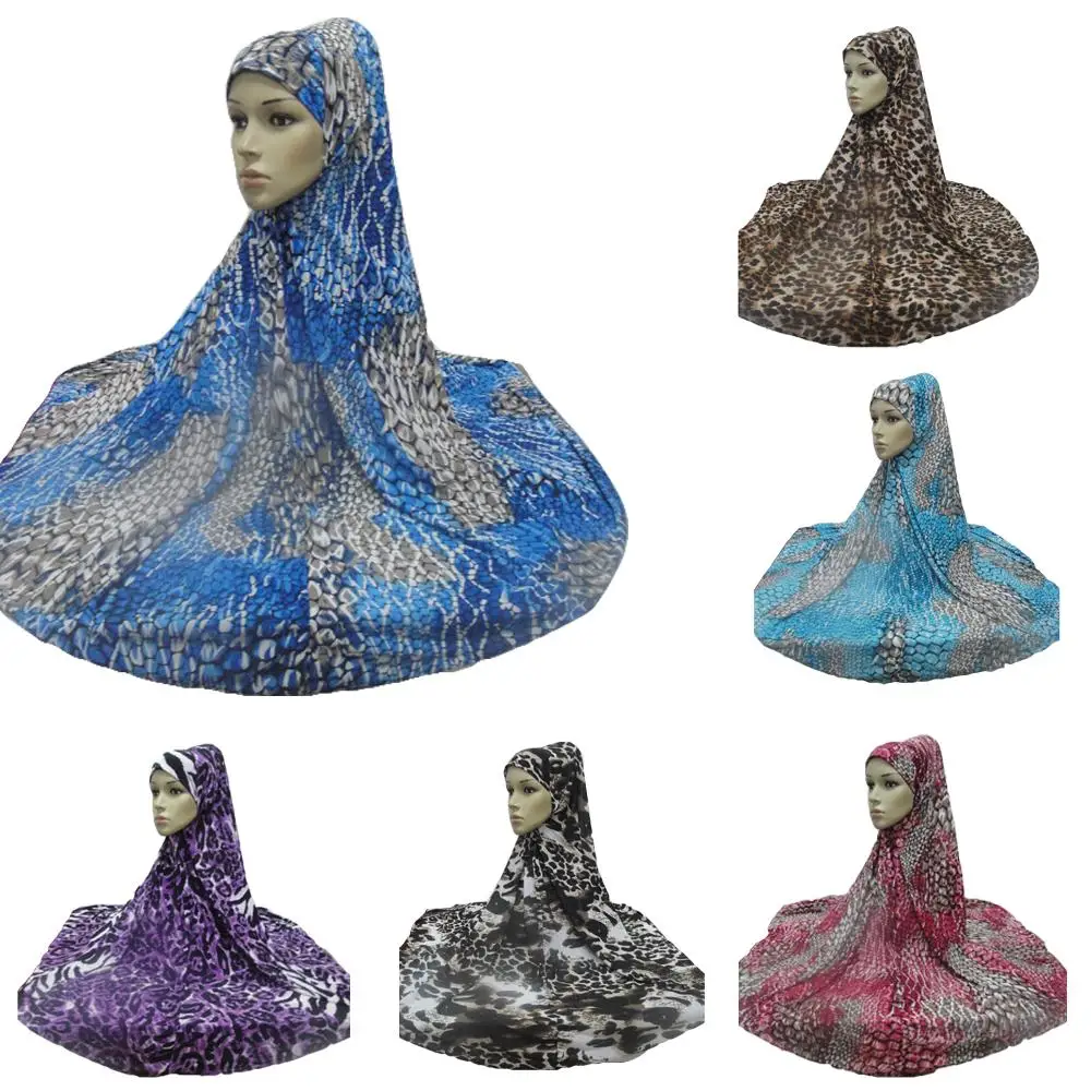 Muslim Women Hijab Islamic Scarf Woman Amira Cap Head Full Cover Headwear Soft Stretch Leopard Pattern Wrap Hats Middle East New |