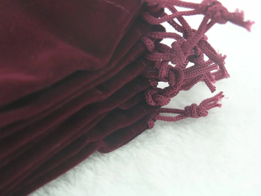

100pcs 10x12cm Burgundy Velvet Bags, Jewelry Pouches, Wedding Favors, Jewelry Packing, Gift Bags--VB101204