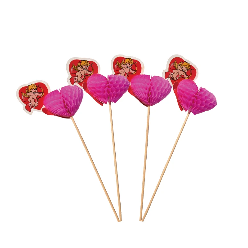 

10pcs 3D Cupid Picks Art Toothpick Cupcake Toppers sticks Wedding Party Decoration Fruit/Pie/Ice cream Pricks