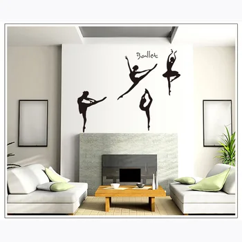 

ZM52 Ballerina Vinyl Sticker Dancer Dancing Ballet Wall Decor for Girl's Room Decoration Art Mural Decals Home Decor Wallpaper