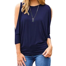 Cold Shoulder T -Shirt Women Spring Basic Tee Fashion Batwing Sleeve T Shirts Plus Size Femme Top Sexy Autumn Tshirt Casual Cold Shoulder T -Shirt Women Spring Basic Tee Fashion Batwing Sleeve T Shirts Plus Size Femme Top Sexy Autumn Tshirt Casual