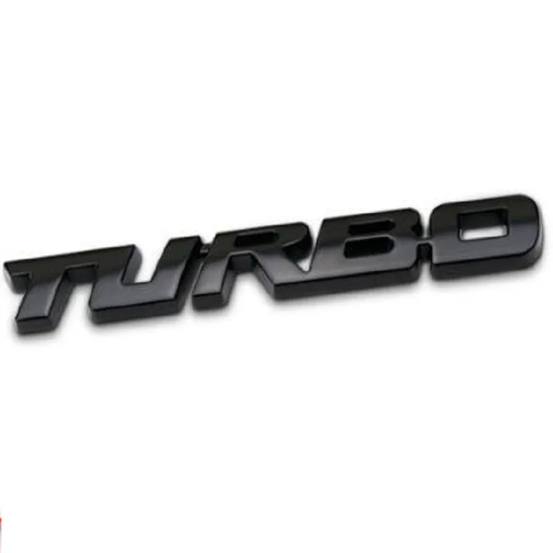 3D Металлическая Эмблема Turbo знак универсальный для украшения автомобиля, мотоцикла Наклейка Стикеры - Цвет: black
