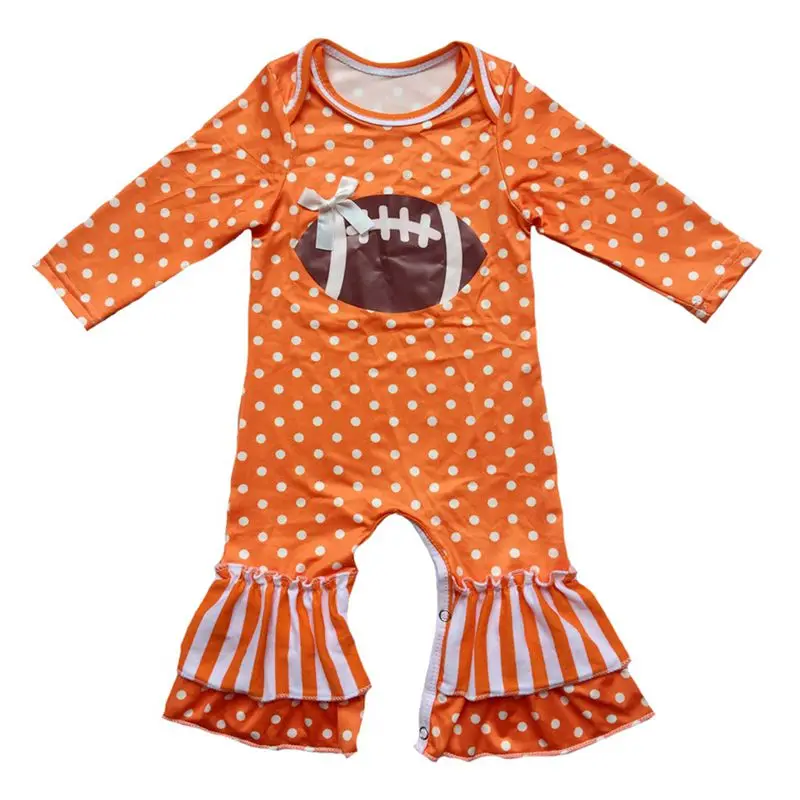 F Детский комбинезон для девочек в горошек, футбольный комбинезон с длинными рукавами, яркий комбинезон для новорожденных - Цвет: F