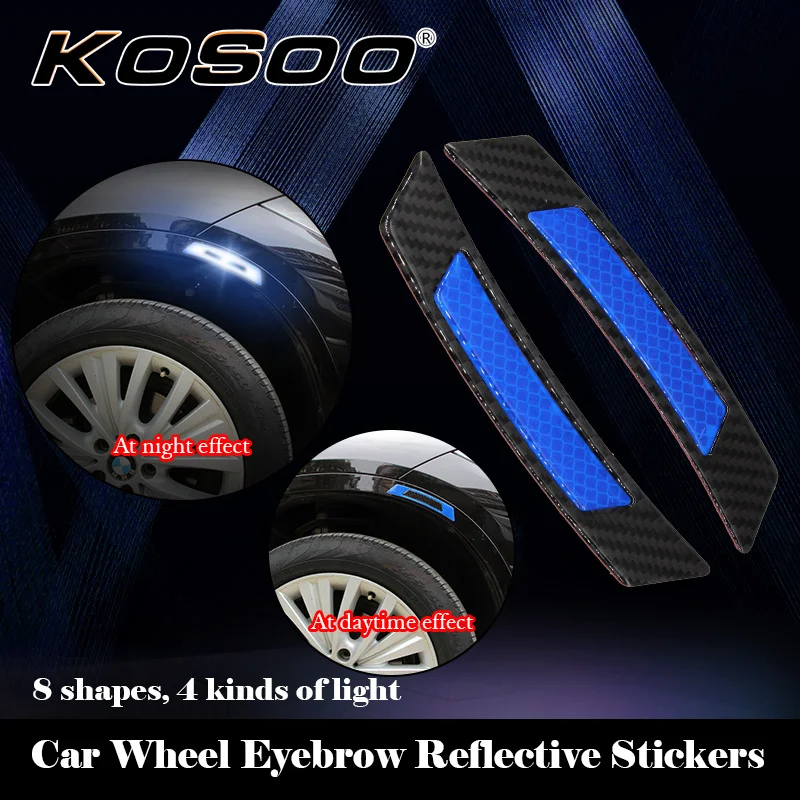 

KOSOO Car Reflective Strip Stickers Safety Warning Light Protective Car-Styling Accessories For Tesla Model X S For Focus 2 K2