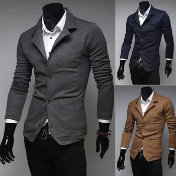 

2019 New Brand Spring Mens Single Breasted Suit Fashion Casual Knitted Clothes Hot Sales Free Shipping