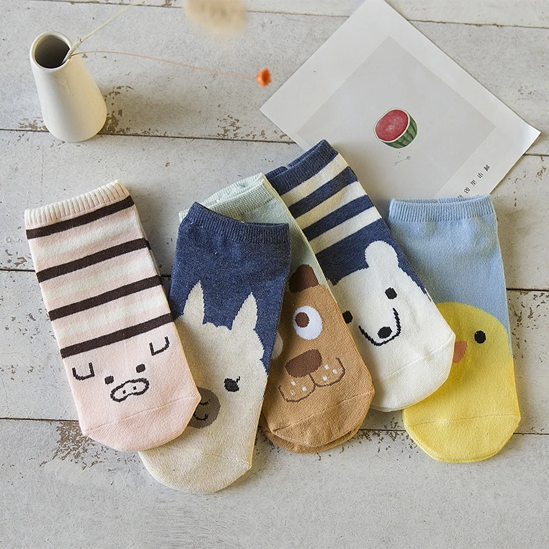 Fashion Cartoon Character Cute Short Socks Women Harajuku Cute