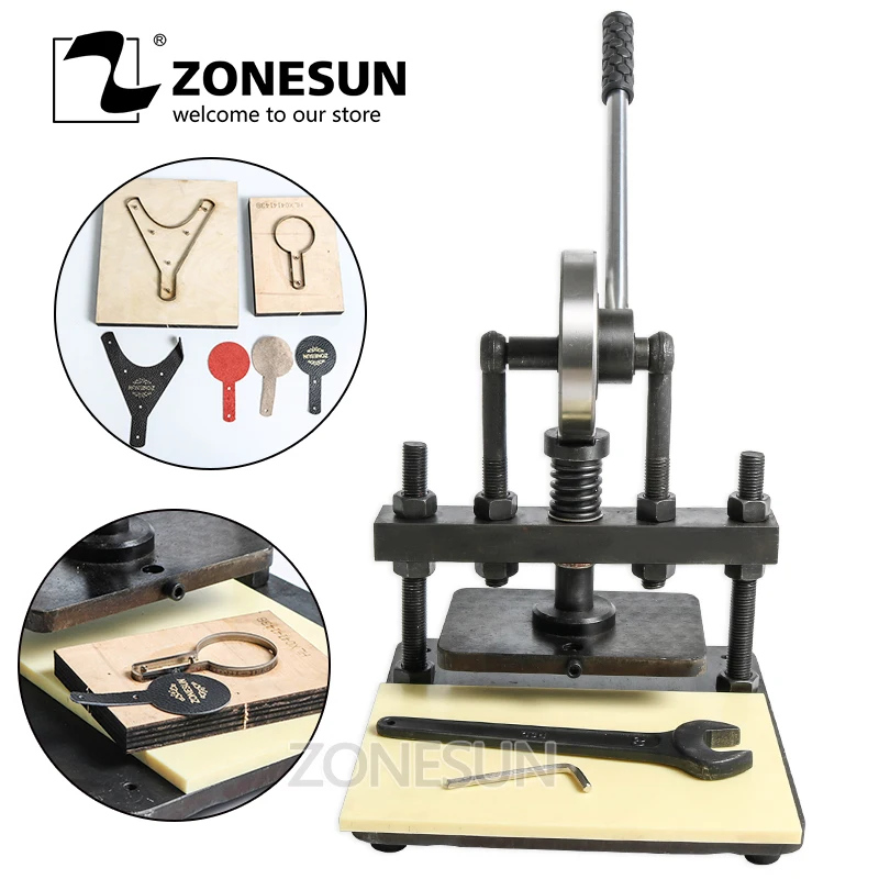 

ZONESUN 20x14cm Hand leather cutting machine photo paper embosser PVC sheet mold cutter manual leather mold /Die cutting machine