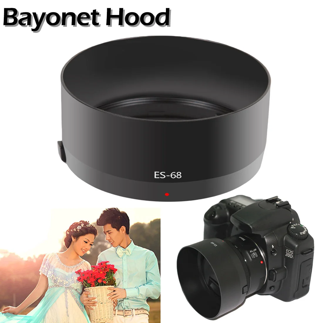 Professional ES68 ES-68 Camera Lens Hood for Canon EOS EF 50mm f/1.8 50mm Screw-in Tulip Flower Filter Thread Camera Lens Hood