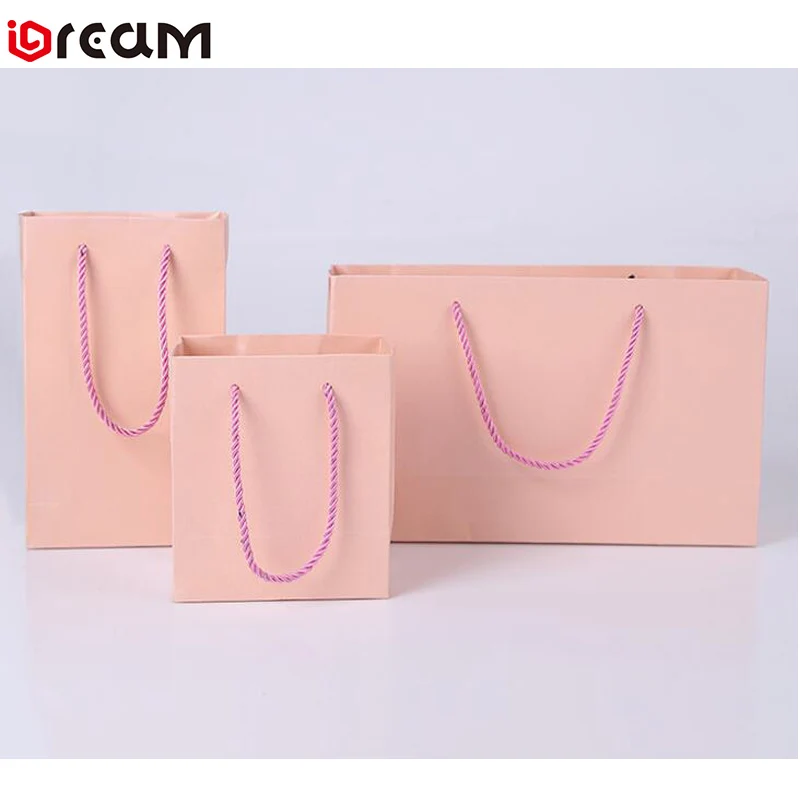 

Custom Luxury Pink Color C1S Matt Laminate Paper Bag with logo