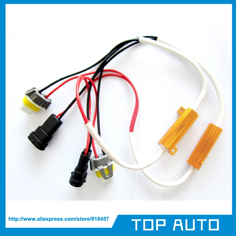 

2X H11 H8 LED Light Fog Xenon HID No Error Load Resistor Wiring Harness Adapter