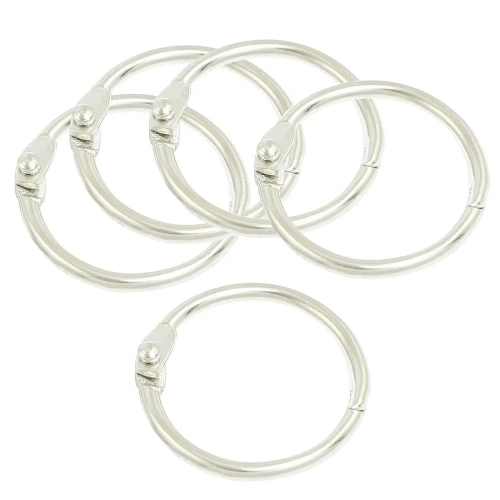 

PPYY NEW -5 pcs silver 30mm Od. Metal Staple Book Binder Loose Leaf Circlip Ring