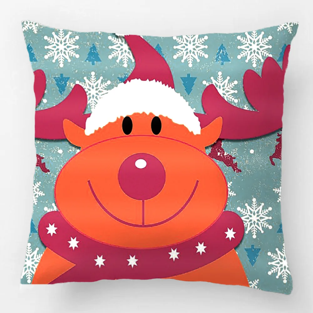 Blue Christmas Reindeer Wedding Decorative Cushion Cover Pillow Case  Customize Gift By Lvsure For Car Sofa Seat Pillowcase - AliExpress