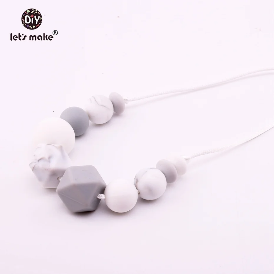 

Let's Make 1pc Silicone Teething Necklace Octagonal Beads Silicone Round Beads Food Grade Nursing Necklaces Baby Teether
