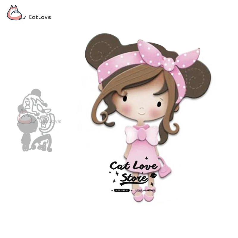 

Lovely Girl Metal Cutting Dies Stencils For DIY Scrapbooking Album Paper Card Decorative Craft Embossing Die Cuts New 2019